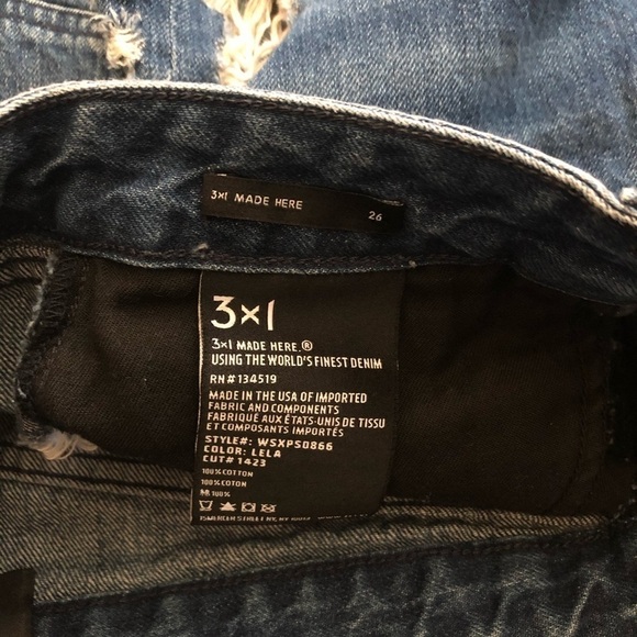 3X1 distressed Celine denim raw hem skirt - Picture 5 of 9